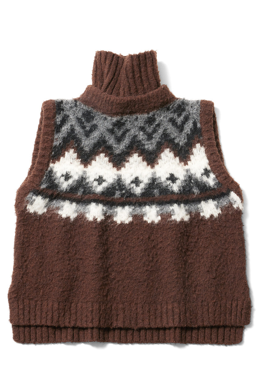 Gilet en tricot jacquard a fils tires “Eriu“ ニットベスト(フェニックス)