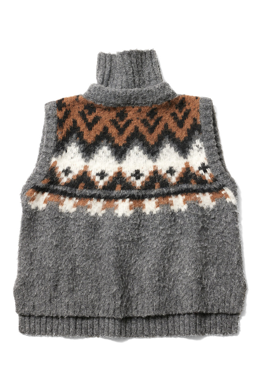 Gilet en tricot jacquard a fils tires “Eriu“ ニットベスト(フェニックス)