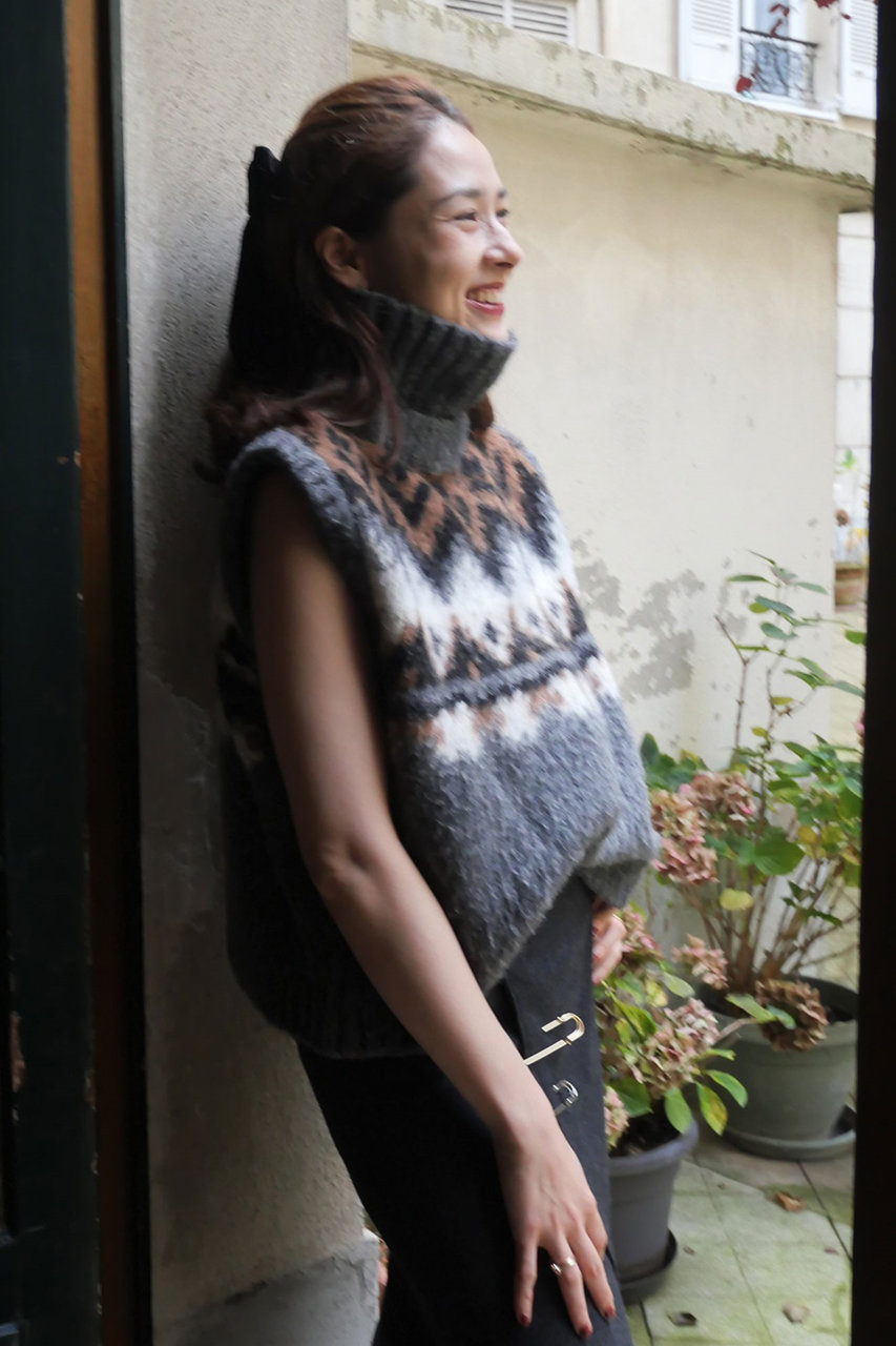 aLORS(アロー)｜Gilet en tricot jacquard a fils tires “Eriu“ ニット