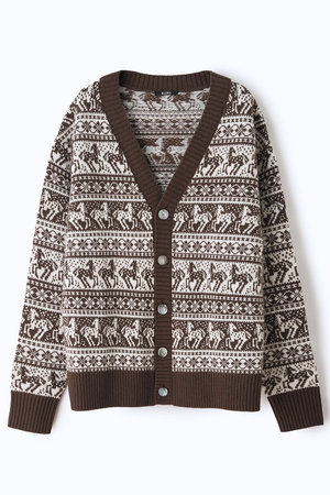 アロー/aLORSの【予約販売】Cardigan jacquard equestre Freya カーディガン(110300/110303)
