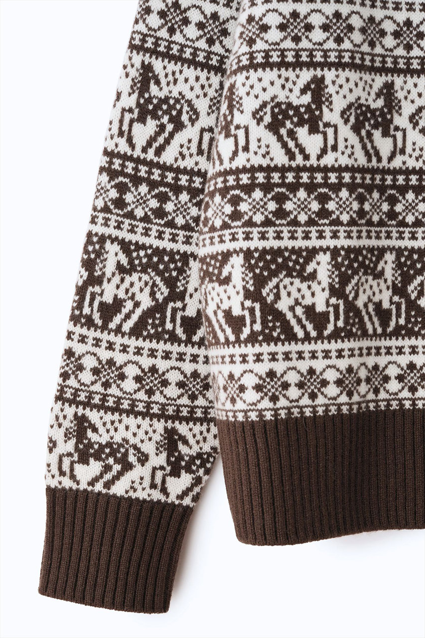 カーディガン alors paris Morgan cardigan aLORS(アロー)｜Cardigan jacquard equestre Freya カーディガン