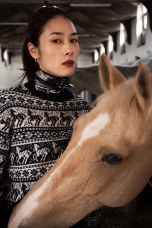 アロー/aLORSのPull jacquard equestre Rohan クルーネックニット(110300/110301)