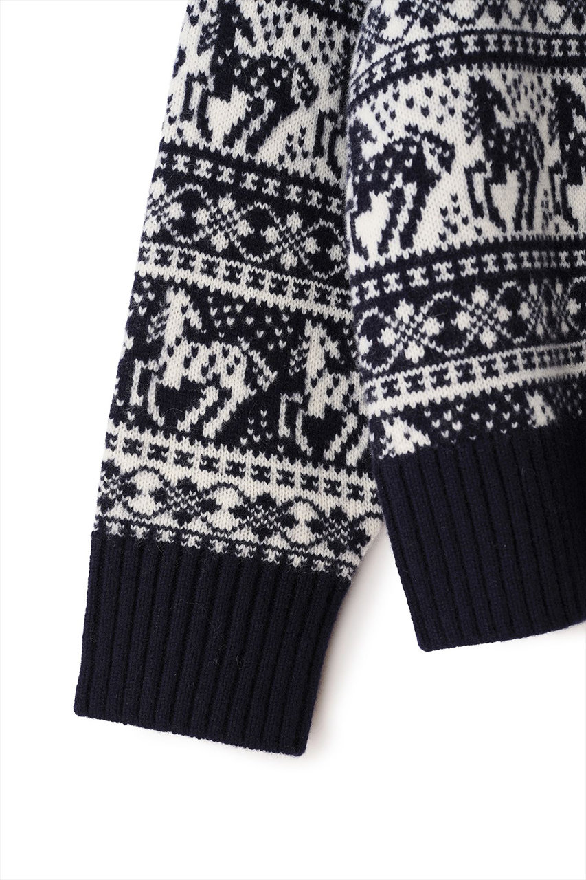 aLORS(アロー)｜Pull jacquard equestre Rohan クルーネックニット