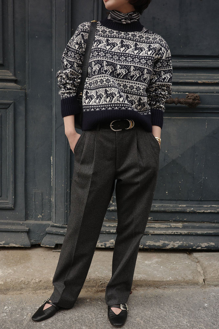 aLORS(アロー)｜Pull jacquard equestre Rohan クルーネックニット