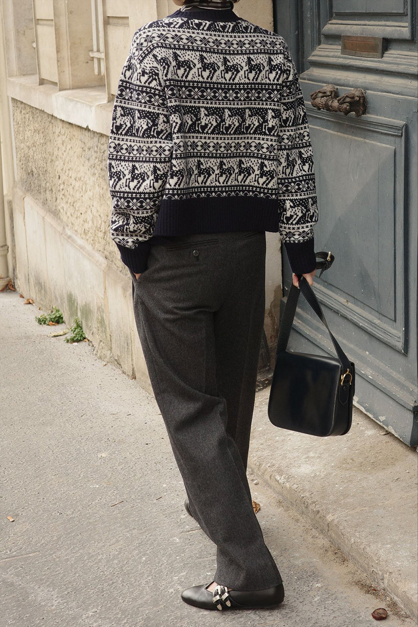 【週末限定】alors paris ノルディック柄 クルーネックセーター 週末限定】alors paris ノルディック柄 クルーネックセーター