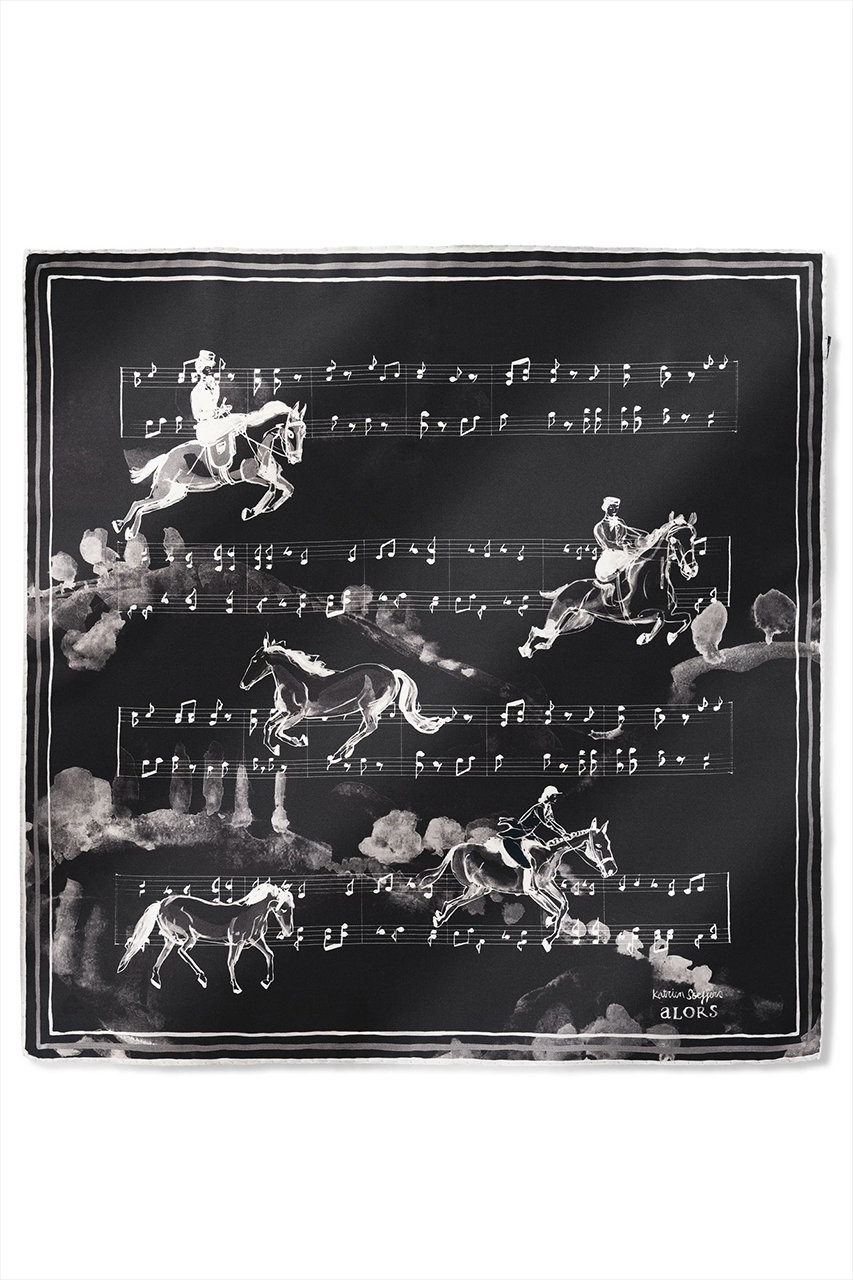 Carre Cavaliers par Katrien Soeffers Cavaliers スカーフ