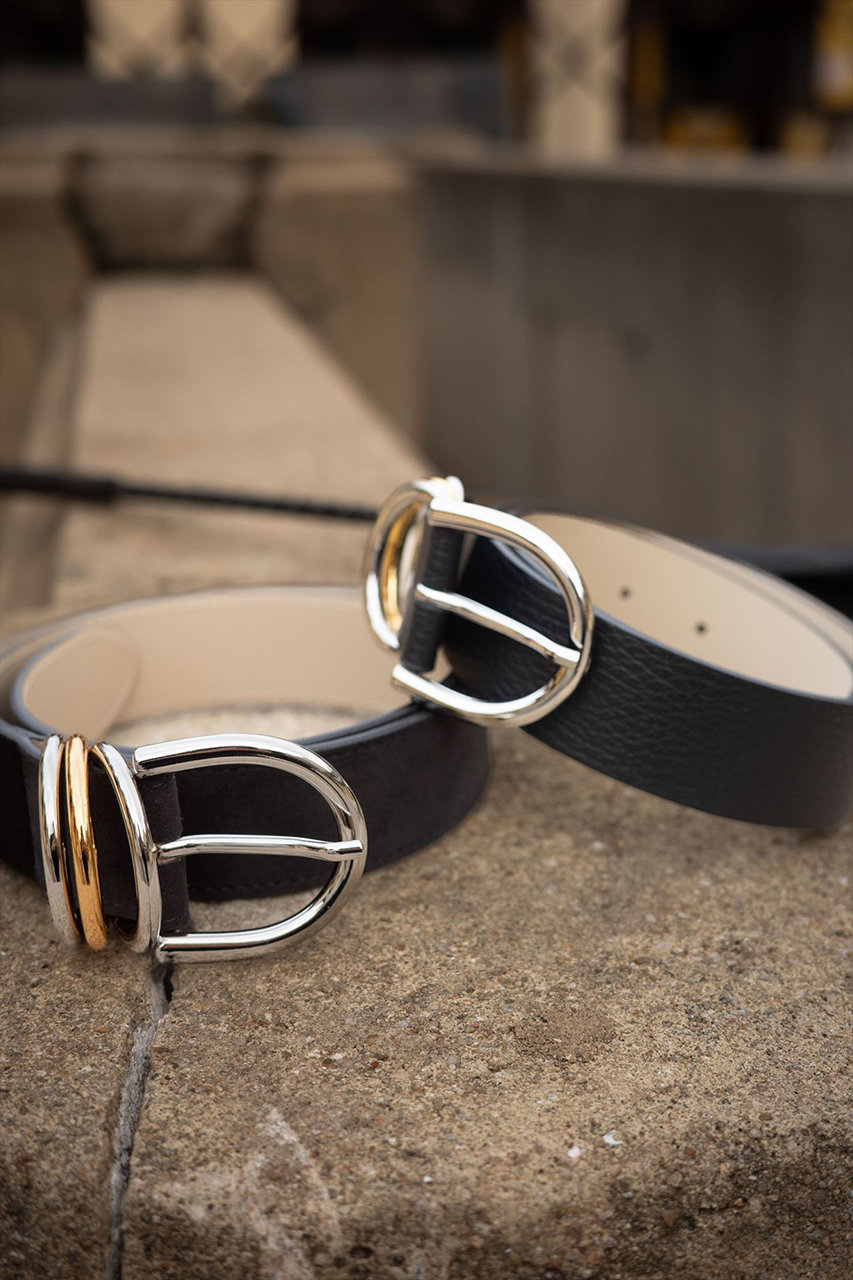 aLORS(アロー)｜Cintura “Anello di enigma” ベルト(牛革)/ブラック の