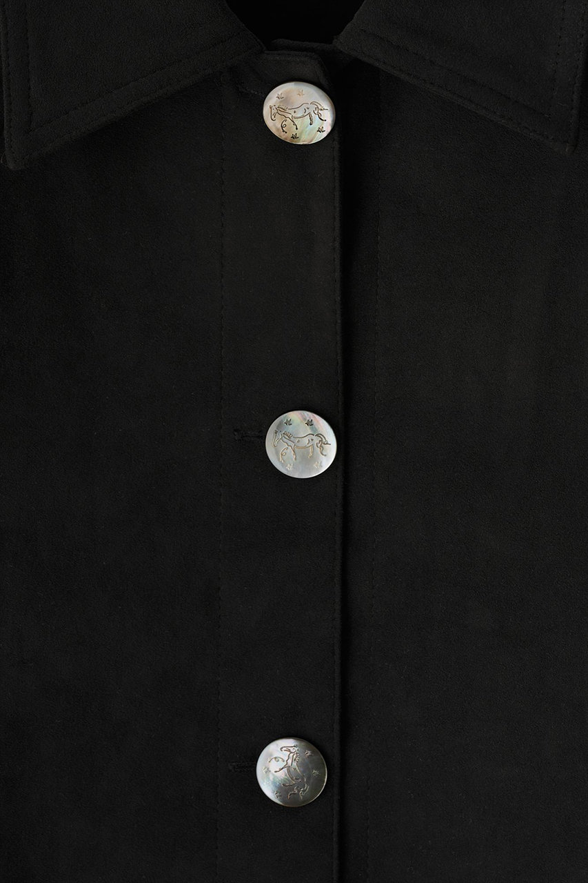 aLORS(アロー)｜Veste courte en Alcantara Noir de Lune Artemis