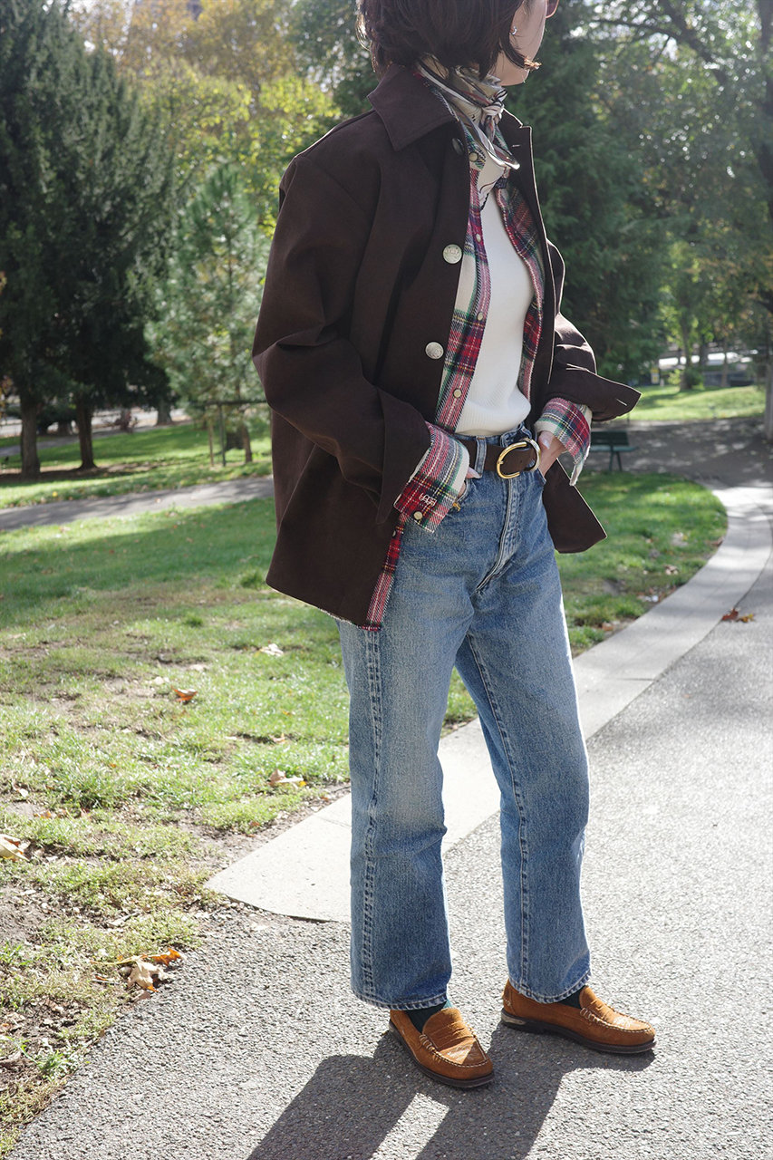 aLORS(アロー)｜Veste en Alcantara Brun equestre Chiron ジャケット