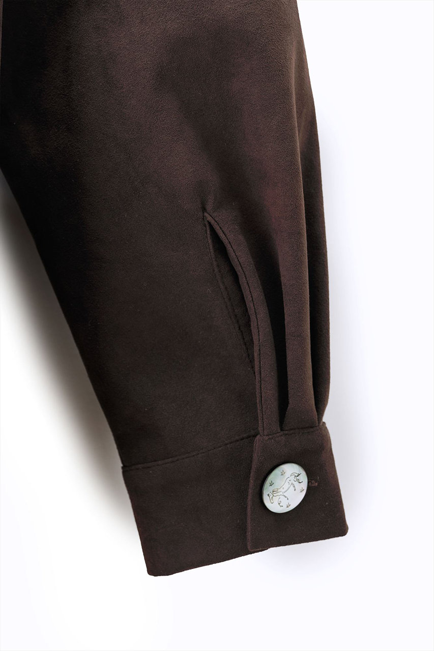 aLORS(アロー)｜Veste en Alcantara Brun equestre Chiron ジャケット