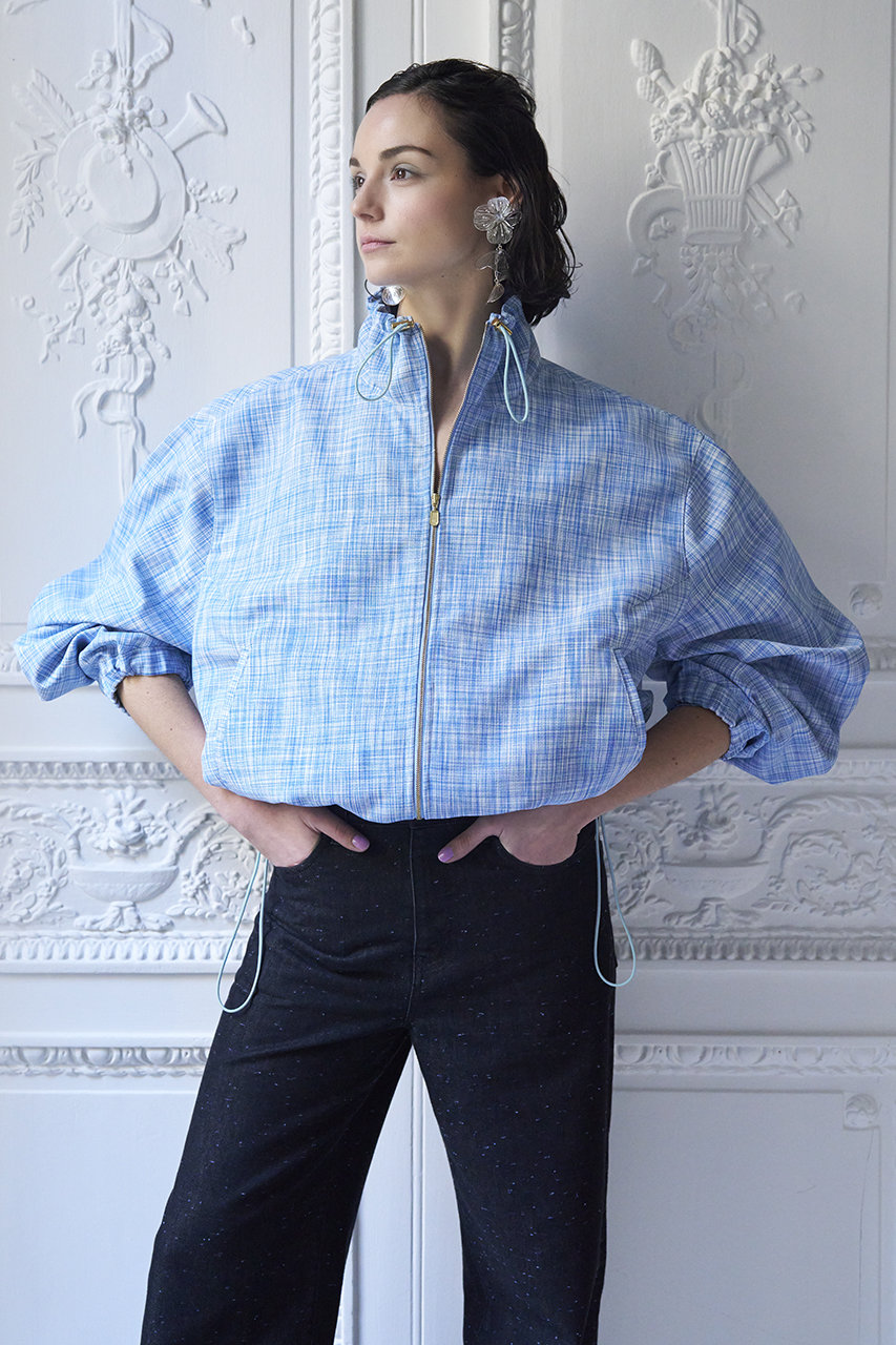 aLORS(アロー)｜Blouson Souffle ブルゾン/ブルー の通販｜ELLESHOP