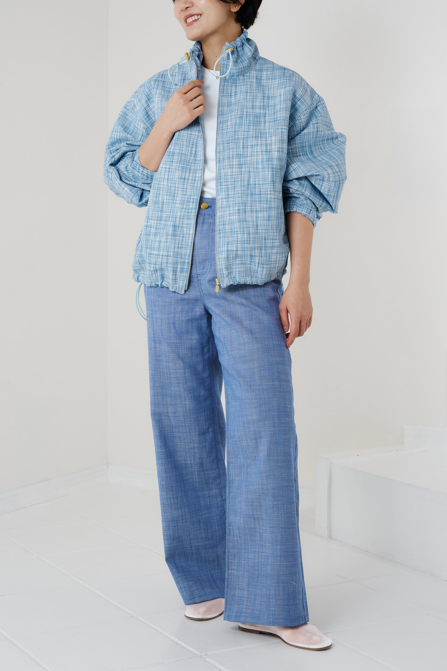 aLORS(アロー)｜Blouson Souffle ブルゾン/ブルー の通販｜ELLESHOP