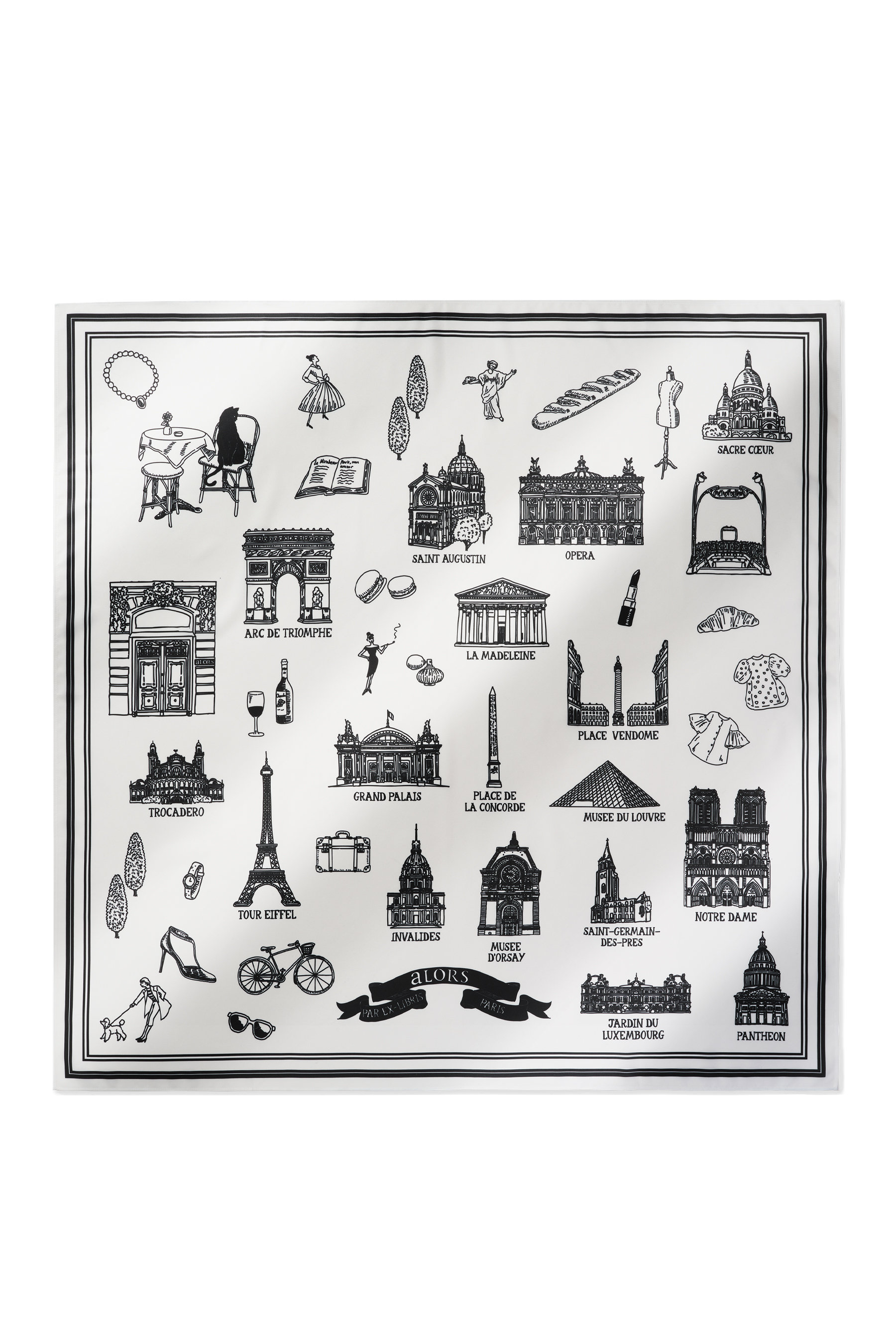 Foulard Ex-libris Paris x aLORS - une collaboration d’exception