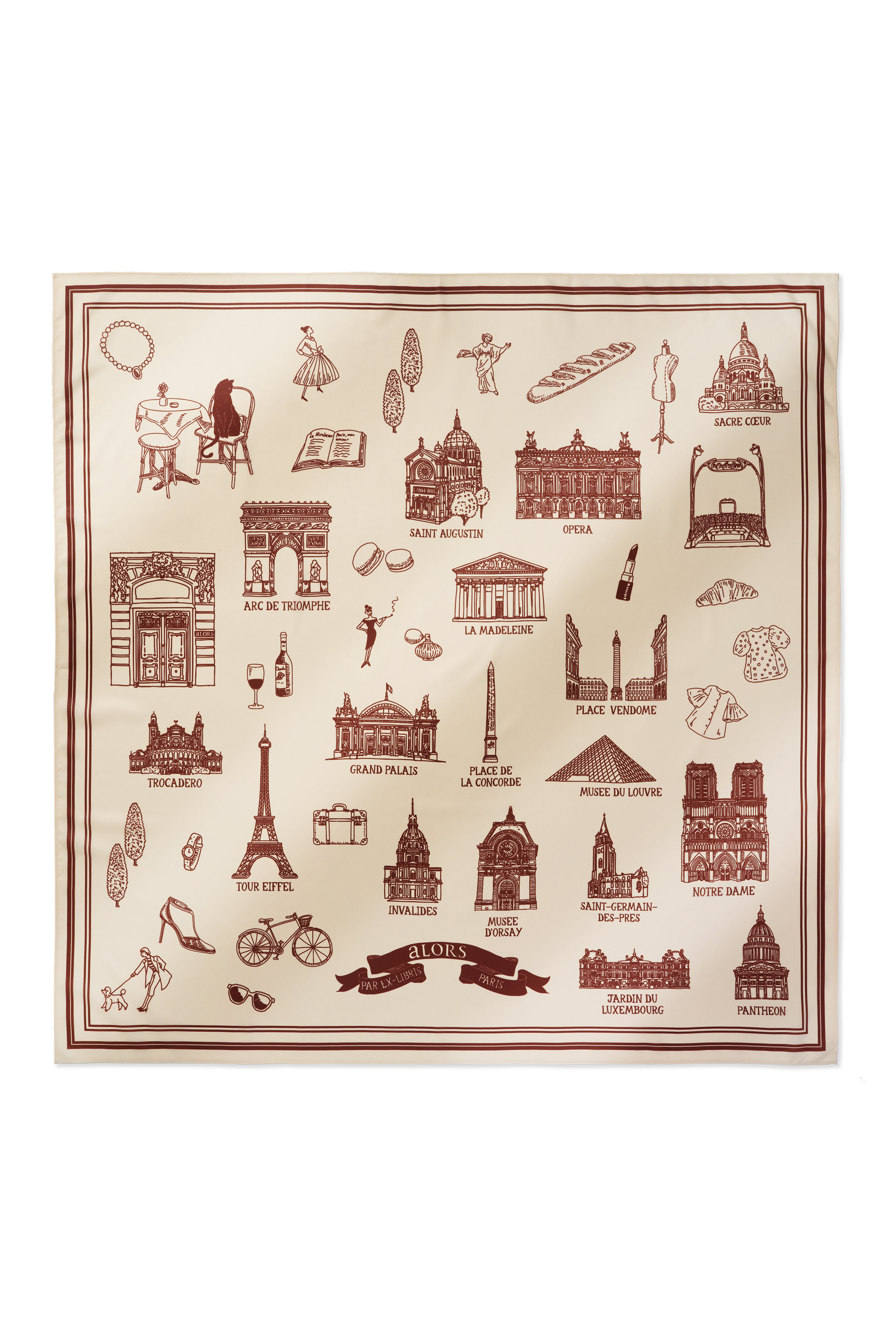 Foulard Ex-libris Paris x aLORS - une collaboration d’exception