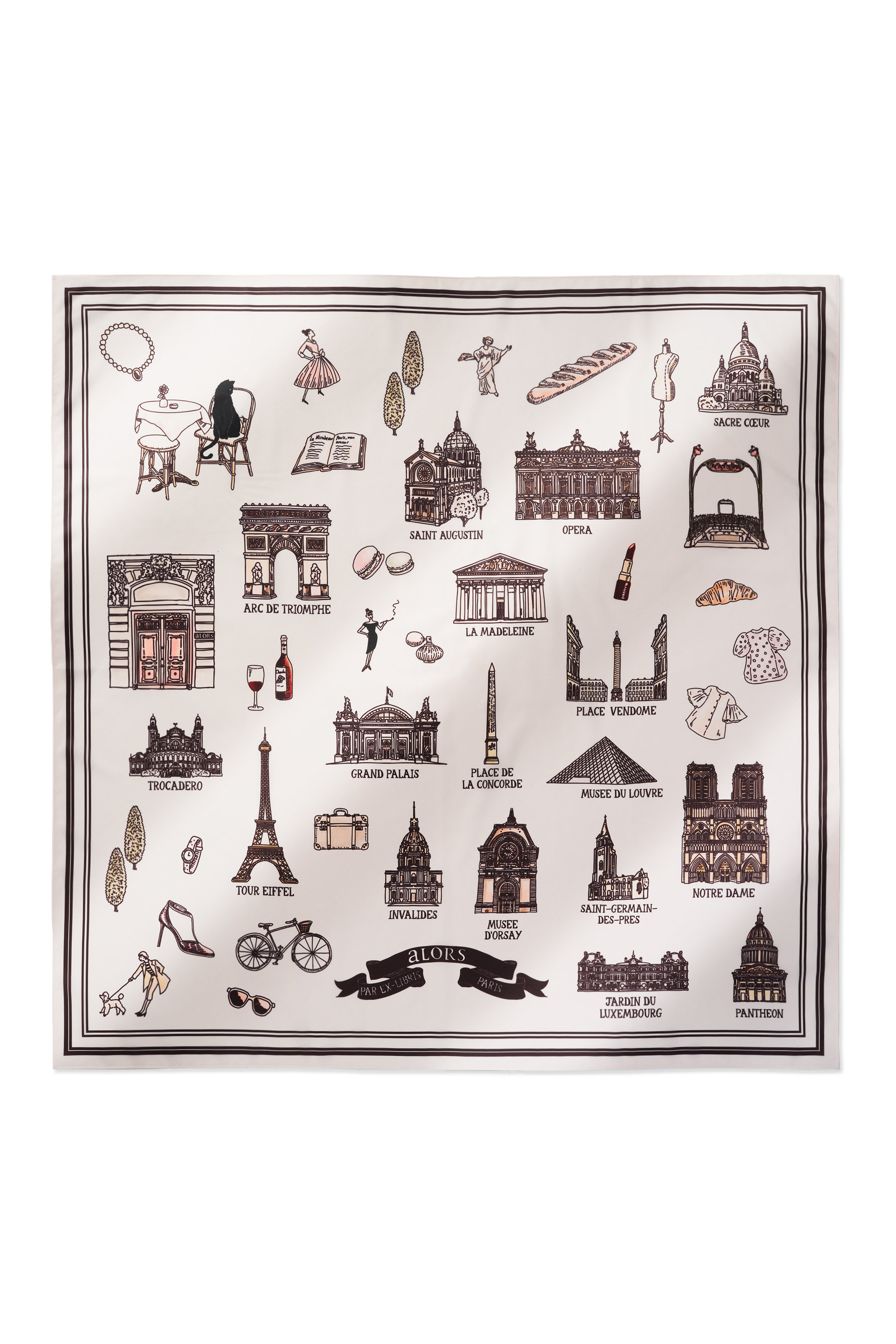 Foulard Ex-libris Paris x aLORS - une collaboration d’exception