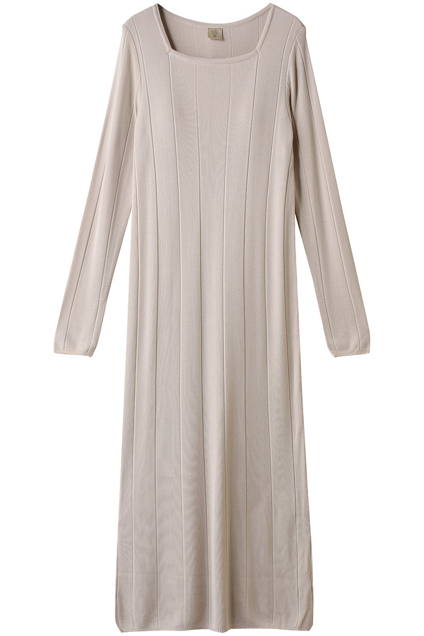 シルクブレンドリブニットワンピース