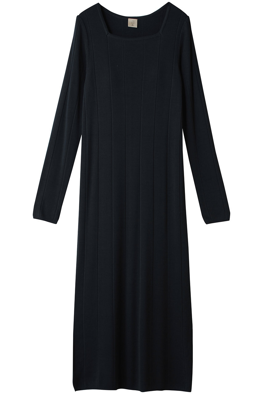 フートウキョウ/Foo Tokyoのシルクブレンドリブニットワンピース(ネイビー/25A16OPNVYF705)