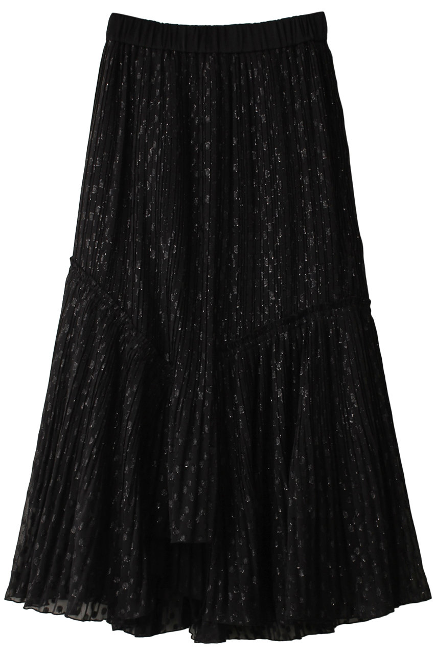 ＜ELLE SHOP＞ CORCOVADO Lame Jacquard Crepeスカート (ブラック 40) コルコバード ELLE SHOP