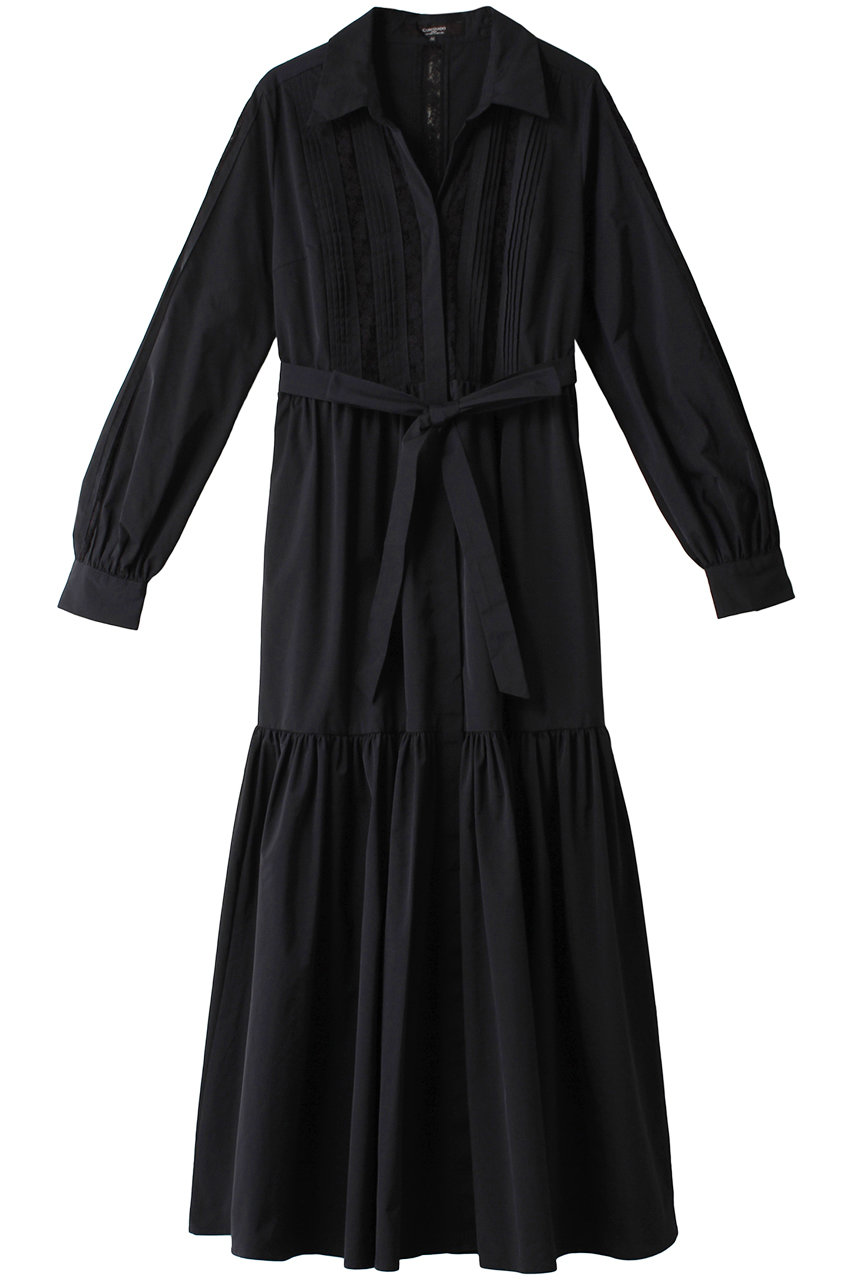 ＜ELLE SHOP＞ CORCOVADO タフタシャツドレス (ブラック 36) コルコバード ELLE SHOP