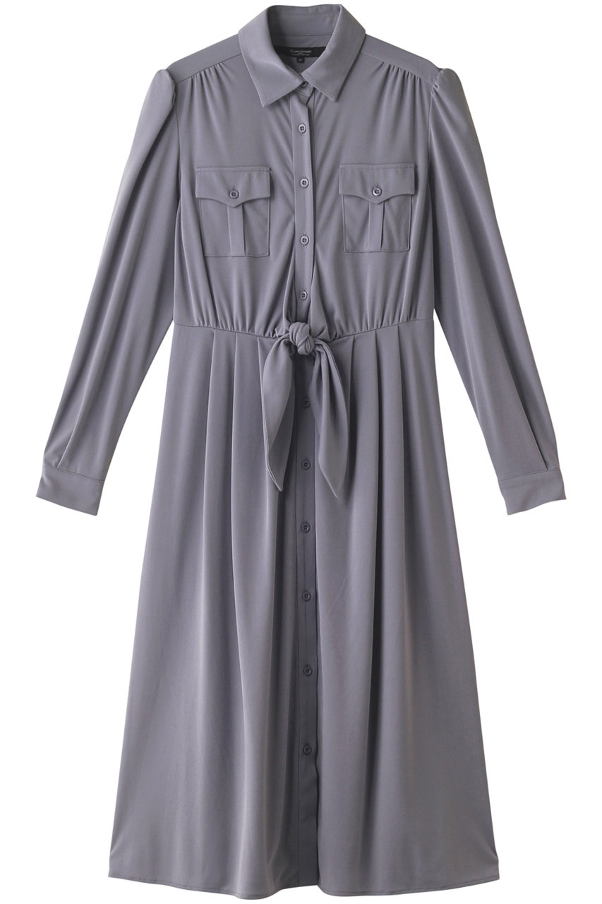 ＜ELLE SHOP＞ CORCOVADO Smooth Jerseyシャツドレス (ステートグレー 38) コルコバード ELLE SHOP