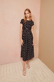 ドットプリントJerseyドレス