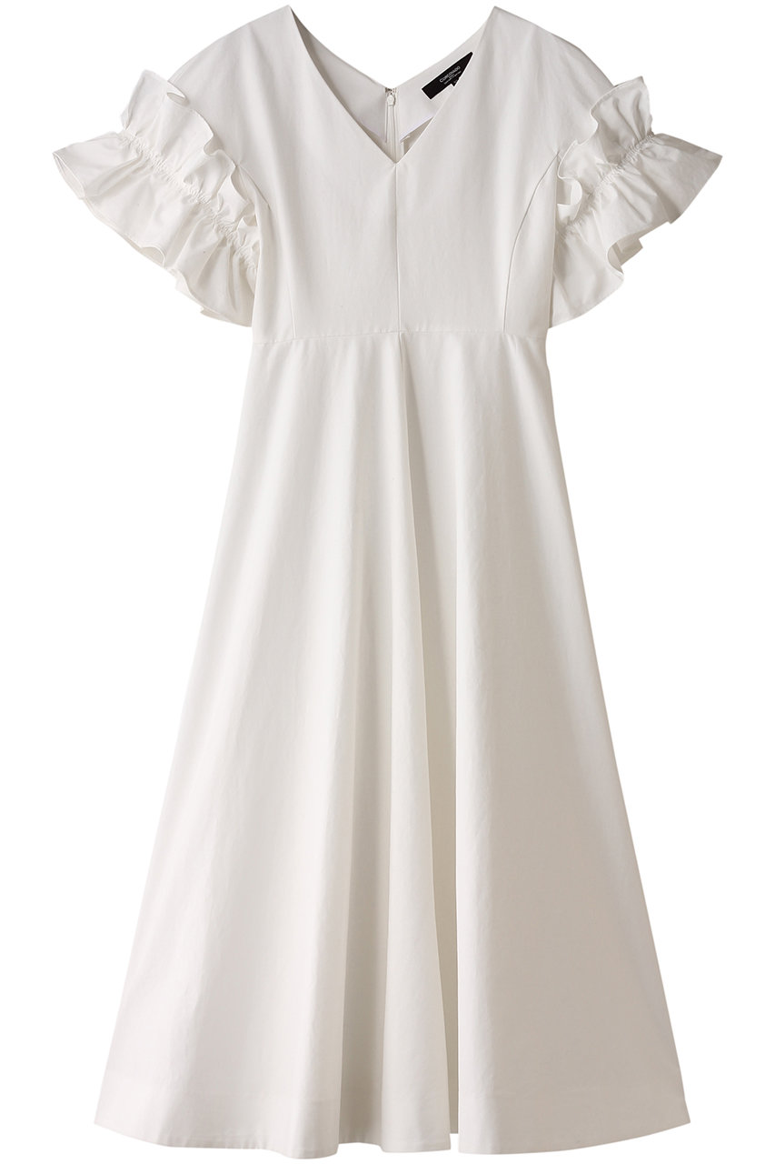 コルコバード/CORCOVADOのフリルスリーブタイプライタードレス(ホワイト/3801-120-242 DRESS)