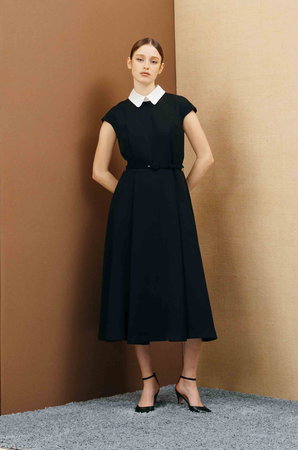 コルコバード/CORCOVADOのマットサテン白襟ドレス(110500/110502)