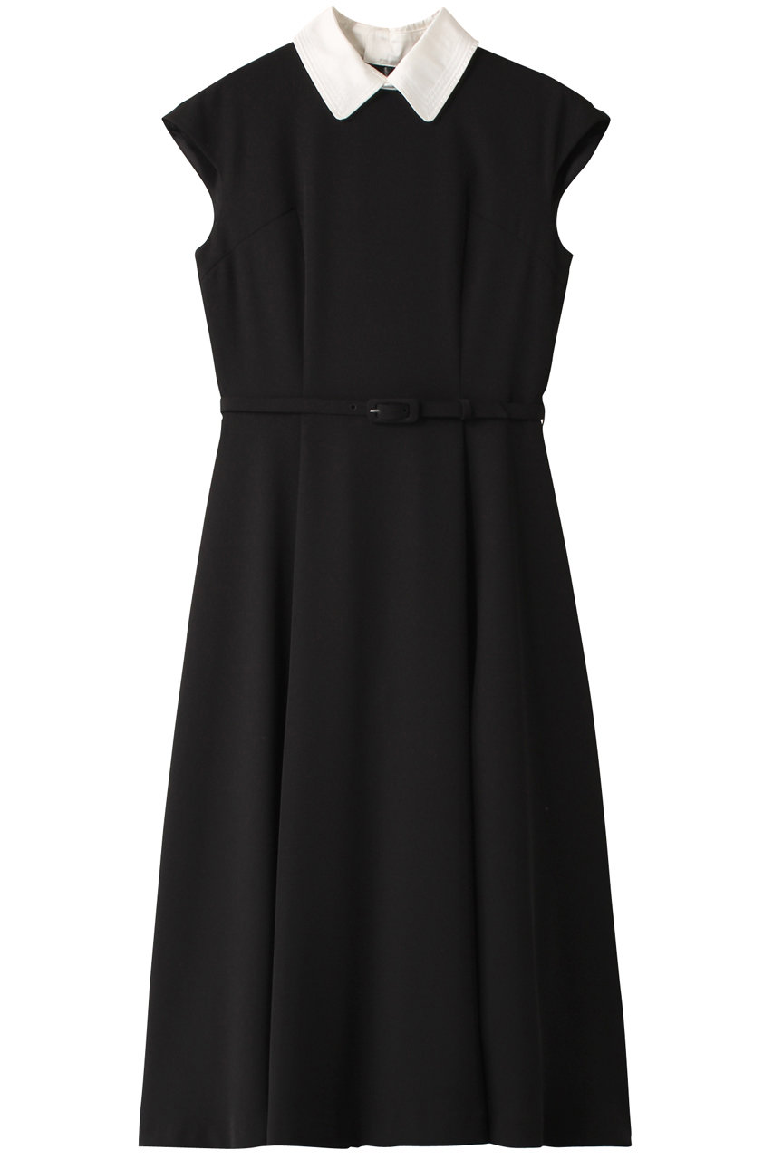 コルコバード/CORCOVADOのマットサテン白襟ドレス(ブラック/3801-220-243 OP)
