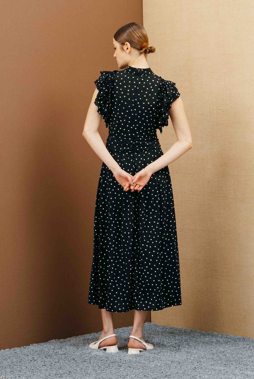 CORCOVADO(コルコバード)｜スムースジャージードットドレス/ブラック