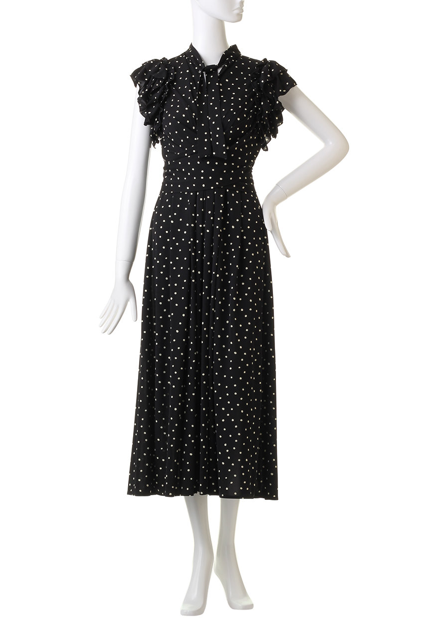 CORCOVADO(コルコバード)｜スムースジャージードットドレス/ブラック