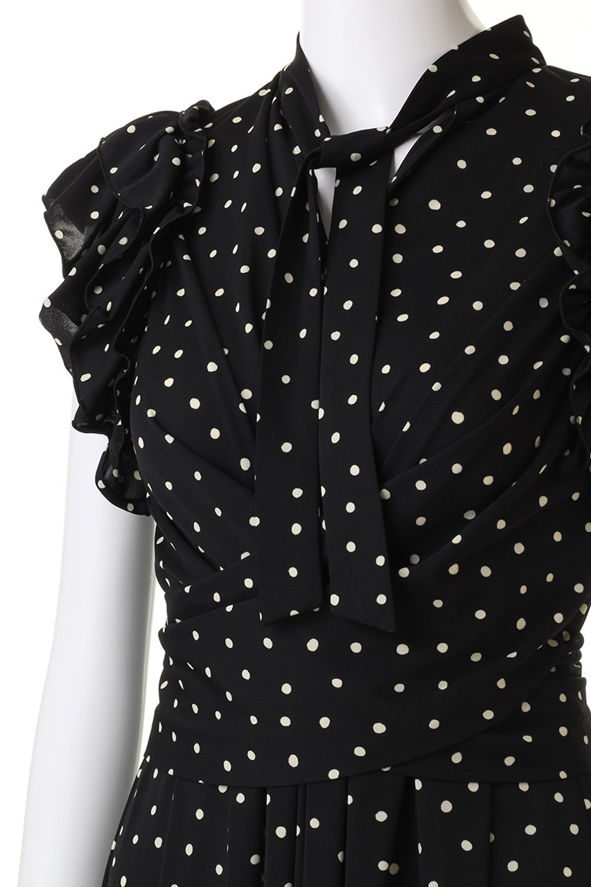 CORCOVADO(コルコバード)｜スムースジャージードットドレス/ブラック