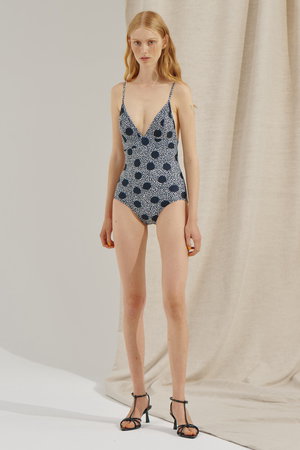 コルコバード/CORCOVADOのVネック バックオープン プリントワンピース水着(180400/180401)