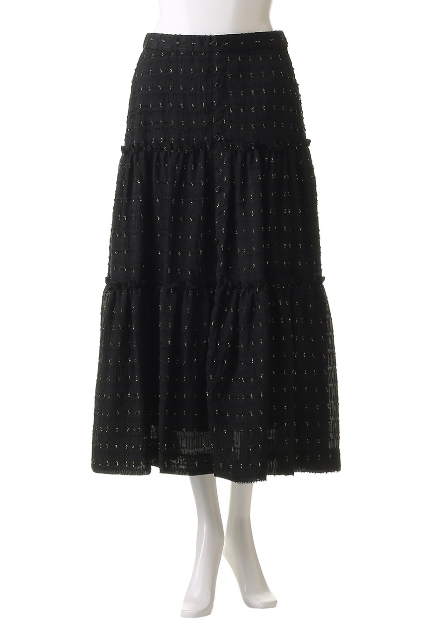 CORCOVADO コルコバード　スカート CORCOVADO(コルコバード)｜ラメカットジャカードスカート/ブラック の