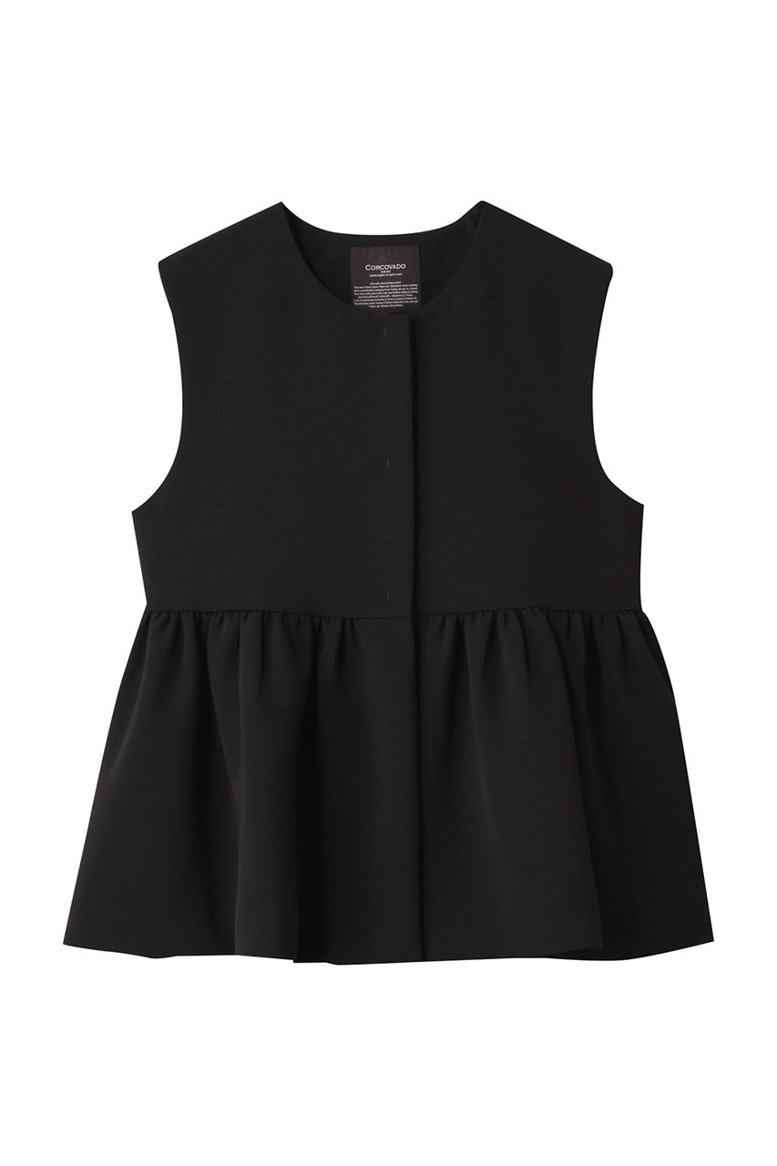 CORCOVADO ダブルクロスペプラムジレ (ブラック, 36) コルコバード ELLE SHOP CORCOVADO ダブルクロスペプラムジレ (ブラック, 36) コルコバード ELLE SHOP