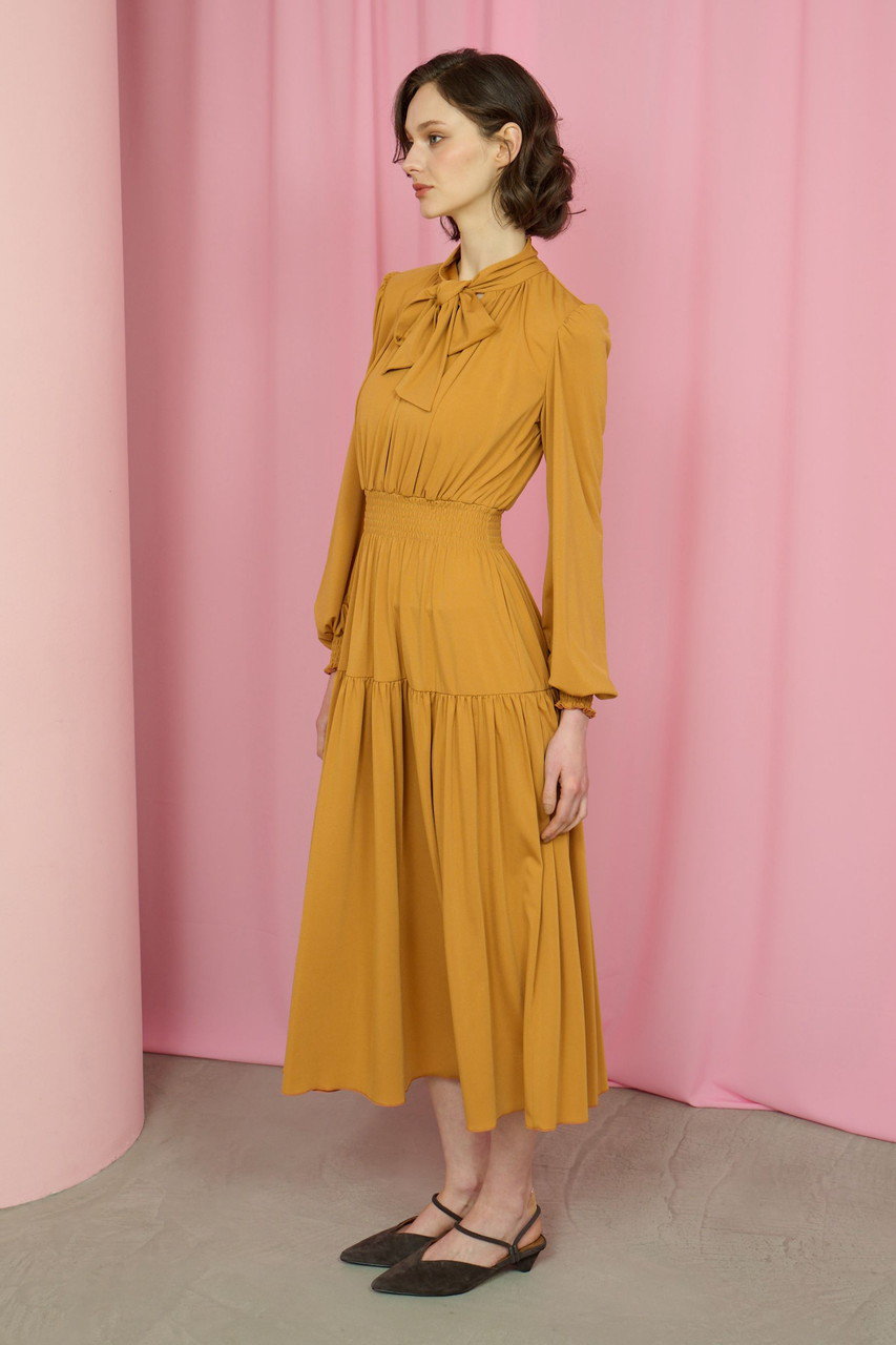 CORCOVADO(コルコバード)｜ボウタイリボンドレス/マンゴー の通販