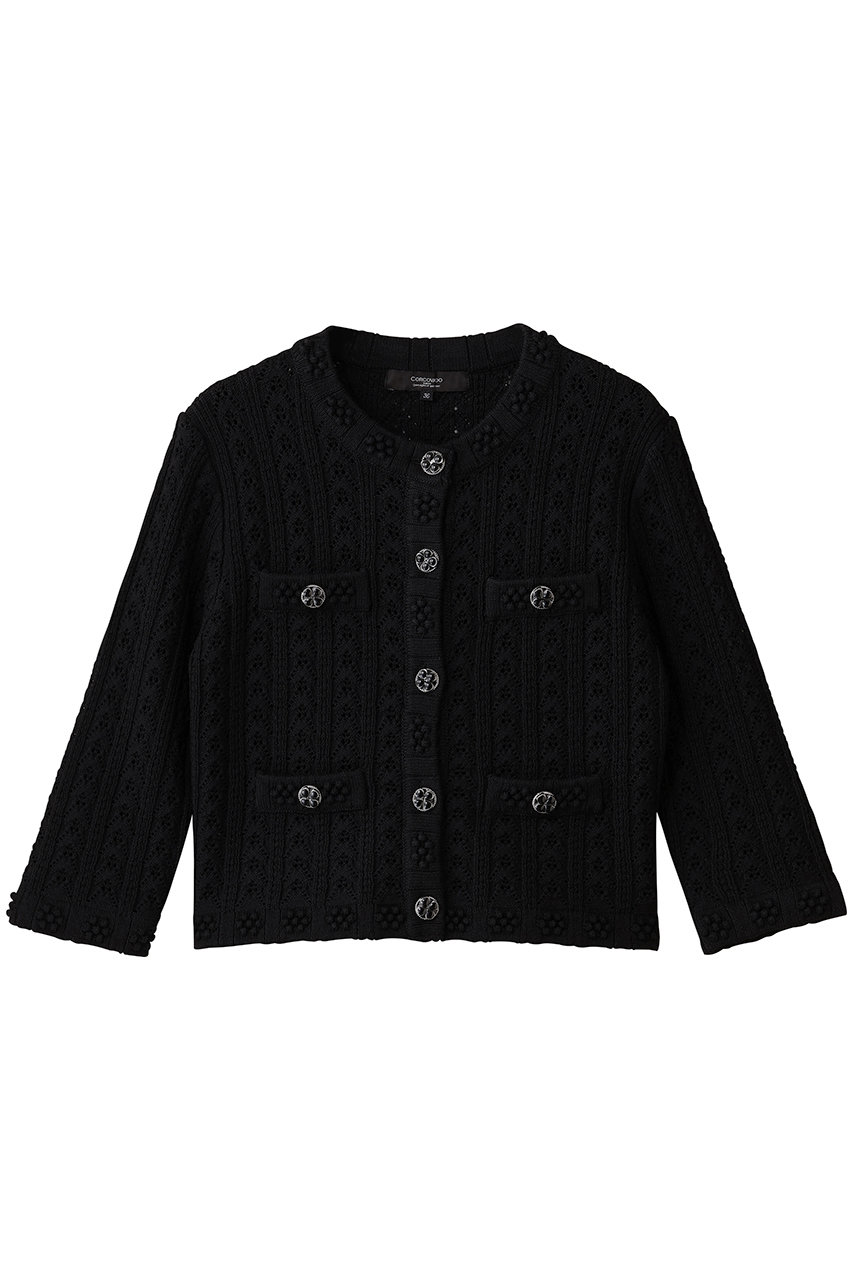 新品タグ付き✨コルコバード 総柄 カーディガン 長袖 CORCOVADO(コルコバード)｜ソフトファインヤーンカーディガン/ブラック