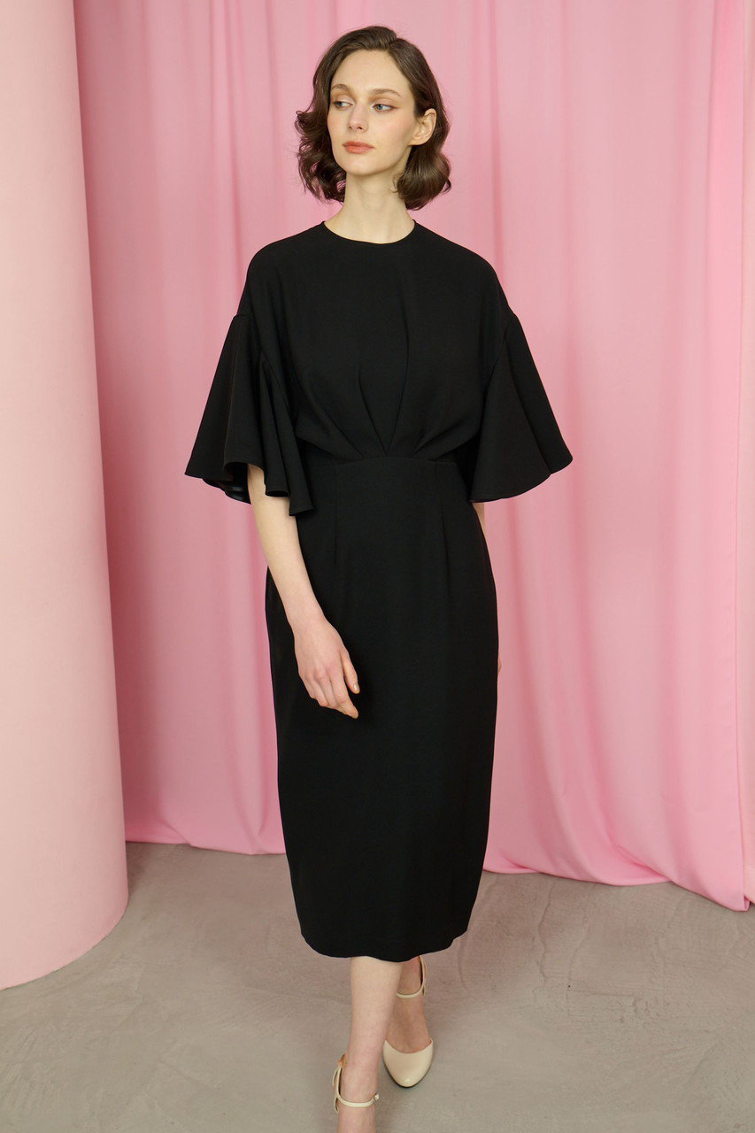 CORCOVADO(コルコバード)｜ドレープツイルドレス/ブラック の通販