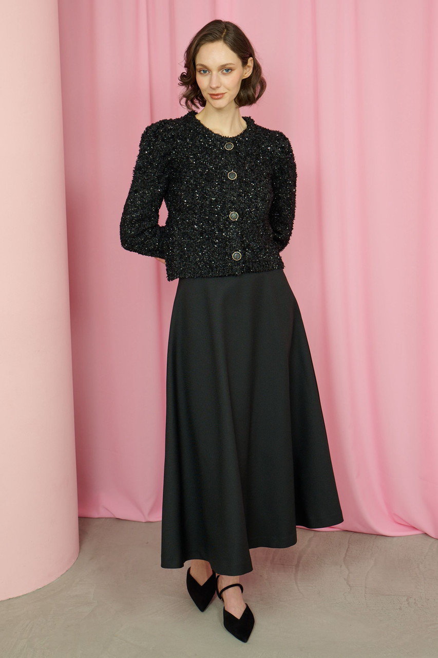 CORCOVADO(コルコバード)｜ファンシーヤーンカーディガン/ブラック の