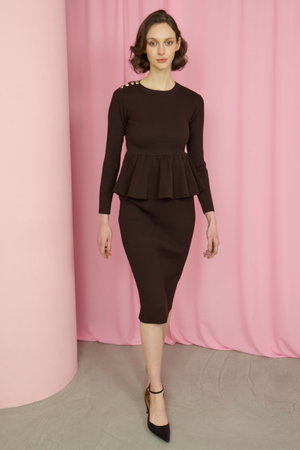 コルコバード/CORCOVADOのペプラムニットドレス(110500/110502)