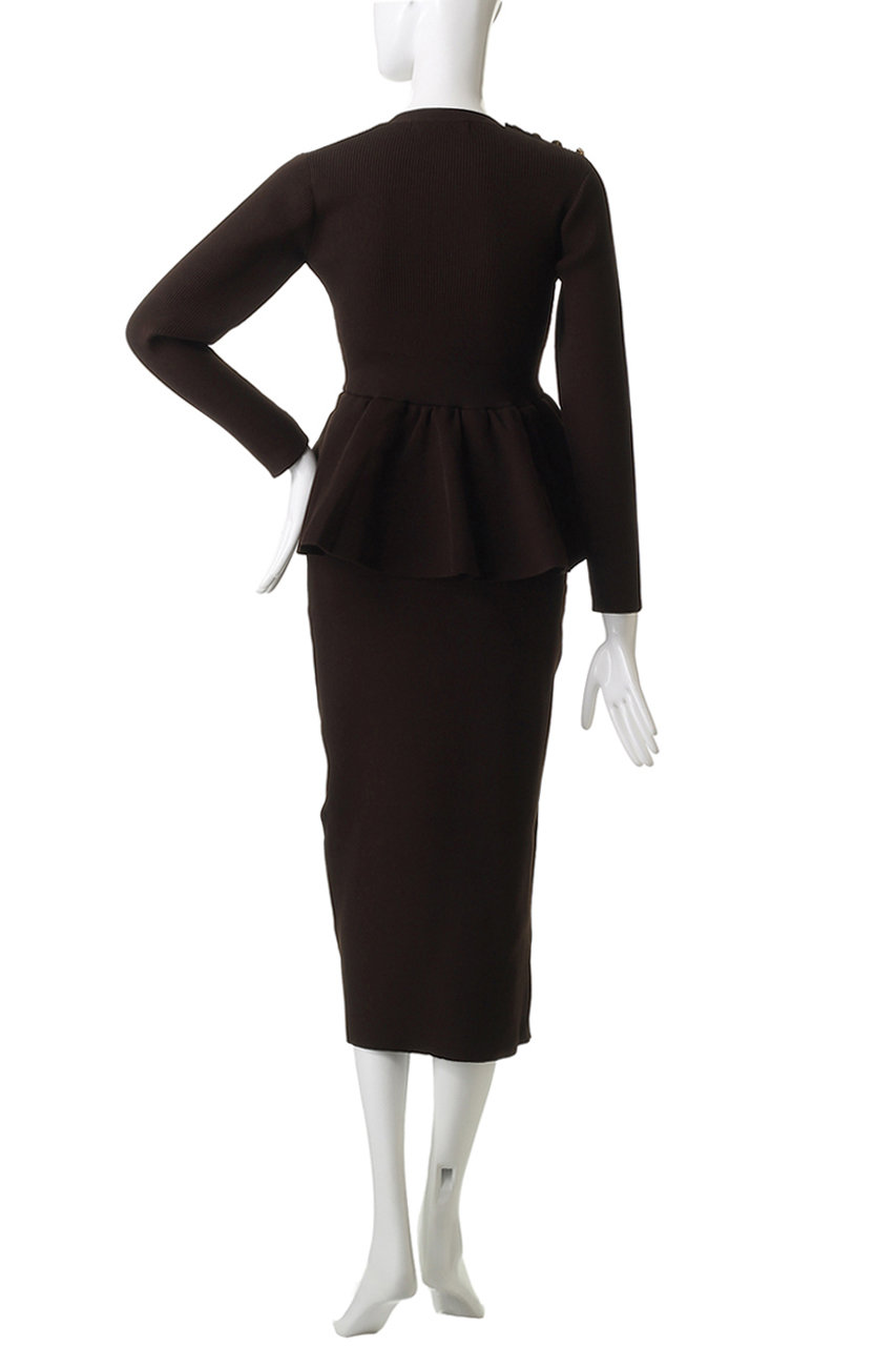 CORCOVADO(コルコバード)｜ペプラムニットドレス/ブラウン の通販