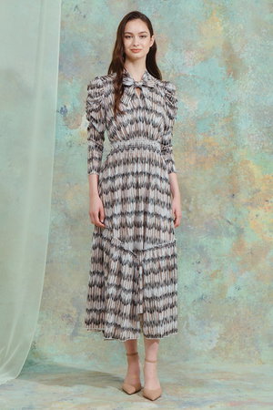 コルコバード/CORCOVADOのプリントボウタイリボンドレス(110500/110502)