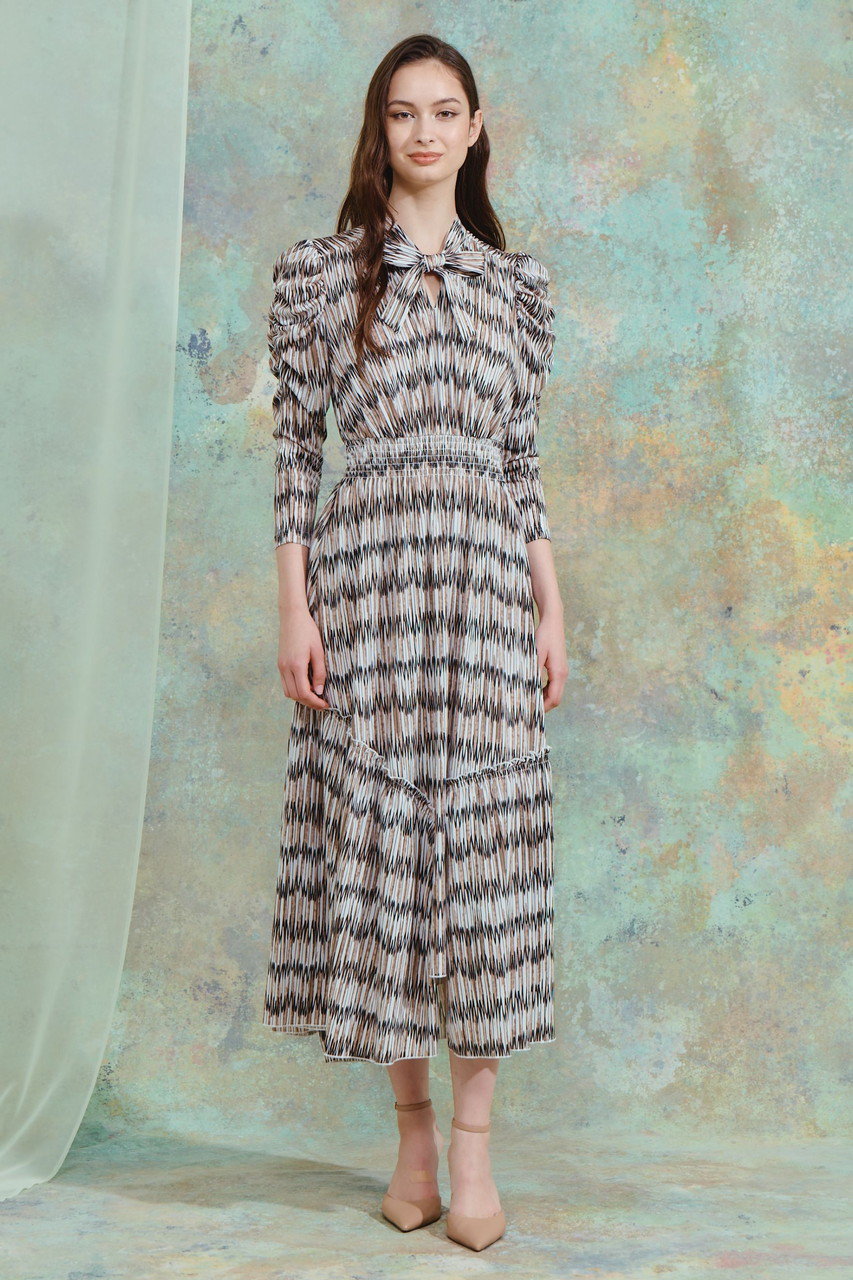 CORCOVADO コルコバード ボウタイロングワンピースS CORCOVADO(コルコバード)｜プリントボウタイリボンドレス/ガーデン の