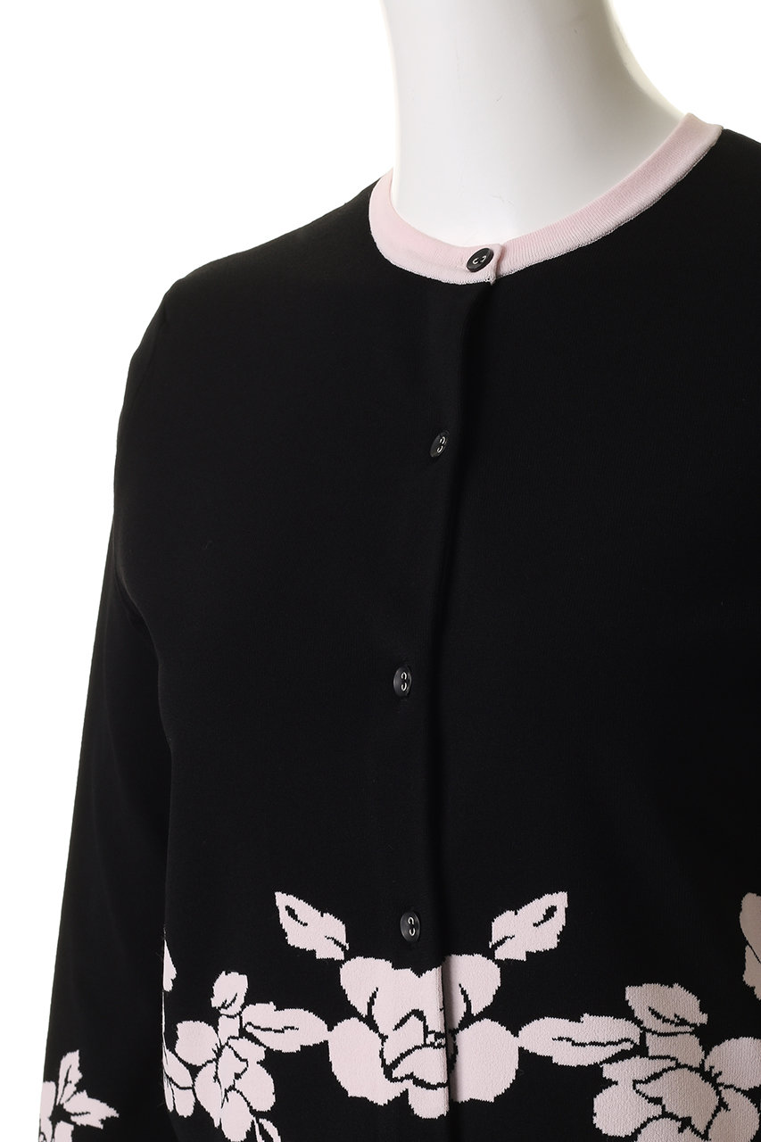 CORCOVADO(コルコバード)｜カメリアジャカードカーディガン/ブラック