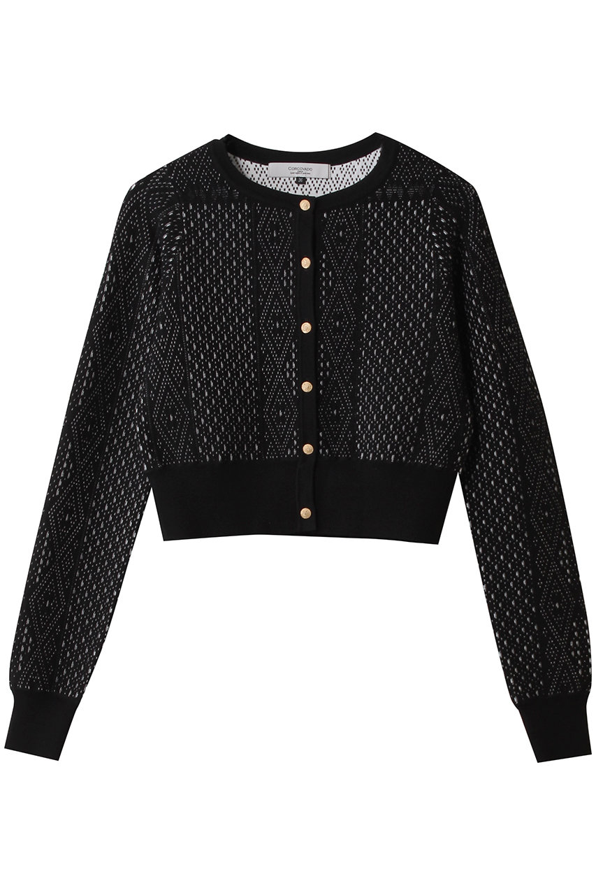 コルコバード/CORCOVADOのレーシージャカードカーディガン(ブラック/3809-121-261)