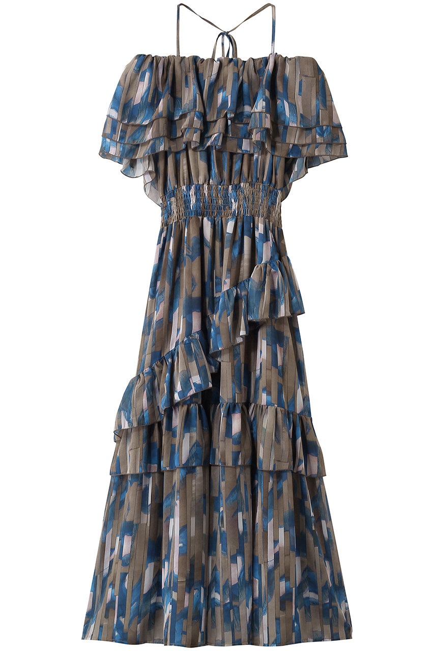 コルコバード/CORCOVADOのプリントシフォンオフショルダードレス(ゲルニカ A/3801-020-262 O P)