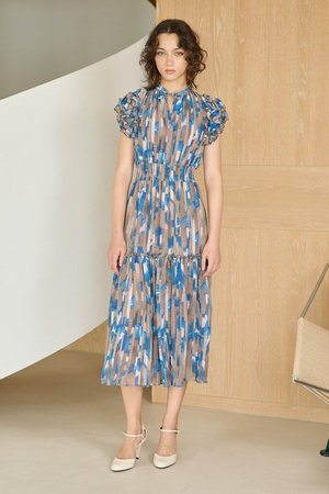 コルコバード/CORCOVADOの【予約販売】プリントシフォンラッフルショルダードレス(110500/110502)