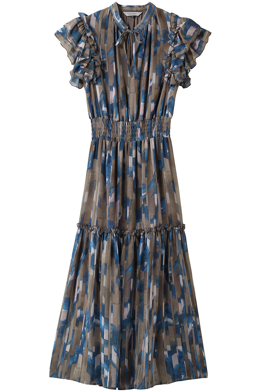 コルコバード/CORCOVADOの【予約販売】プリントシフォンラッフルショルダードレス(ゲルニカ A/3801-021-262 O P)