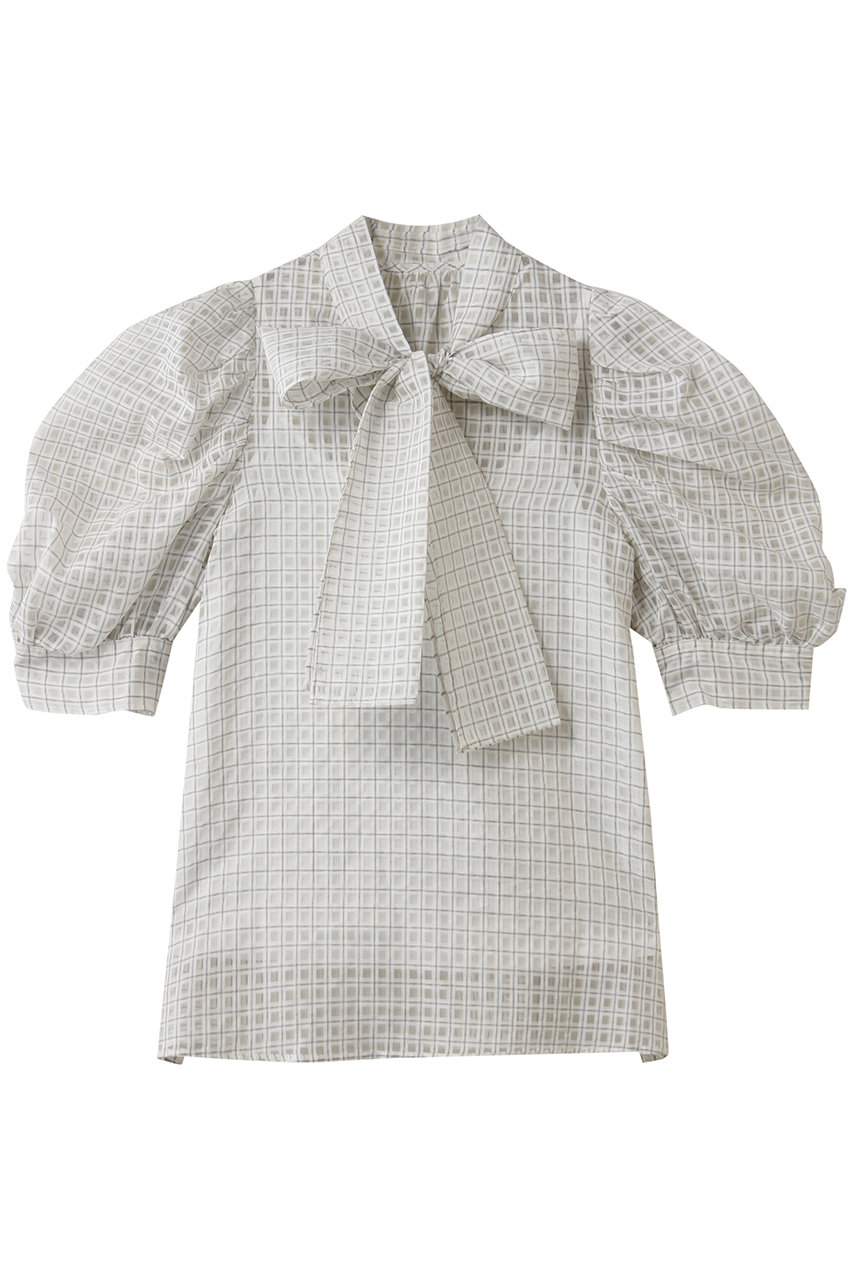 コルコバード/CORCOVADOのコットンシルクシアーチェックブラウス(ホワイト/3804-070-262 BLOUSE)