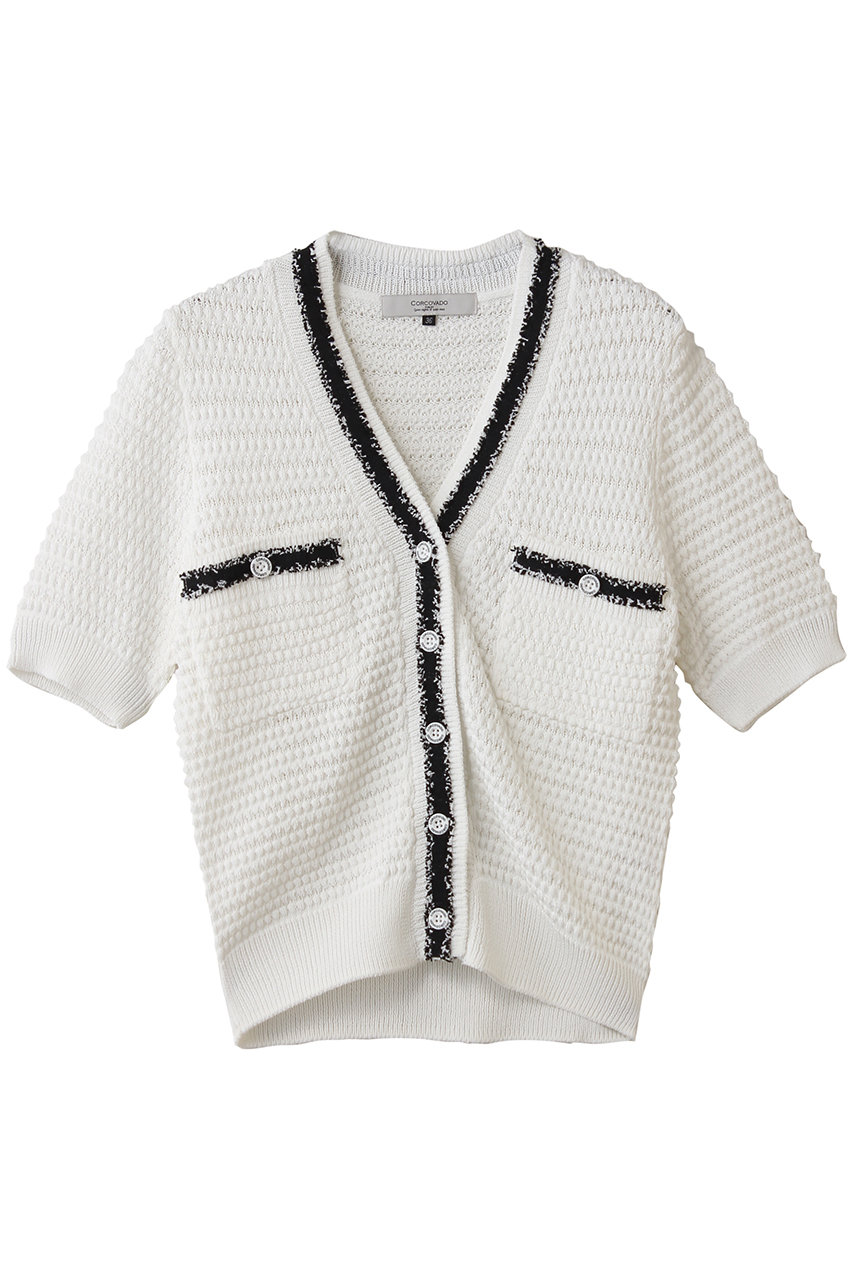 コルコバード/CORCOVADOのツイードライクカーディガン(ホワイト/3809-090-262 KNIT)