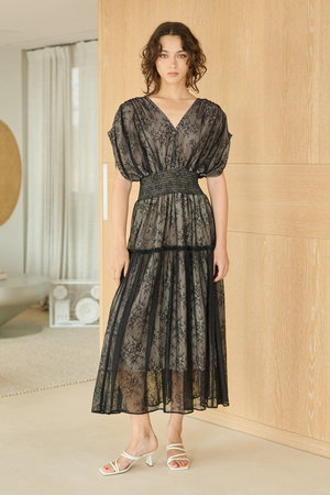 コルコバード/CORCOVADOのシャーリングジャカードドレス(110500/110502)